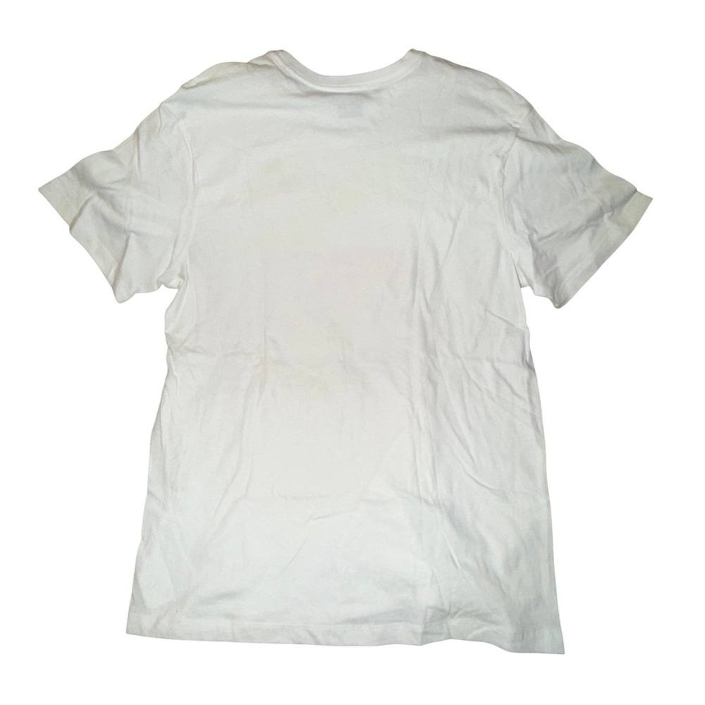 Puma Mens Graphic T-Shirt White Neon Green Pink Logo Short Sleeve Cotton XL - Picture 3 of 5